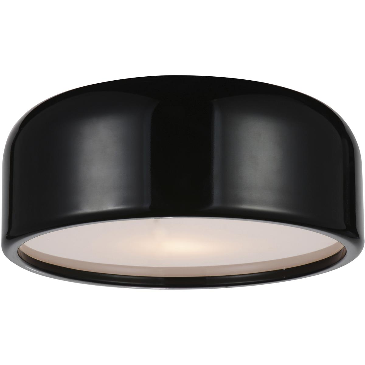 CWI Lighting 9688C14-2-171 Campton 2 Light 14 inch Black Drum Shade Flush Mount Ceiling Light