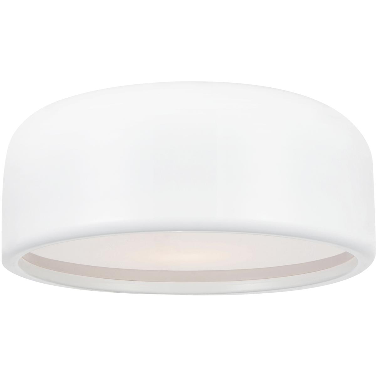 CWI Lighting 9688C14-2-172 Campton 2 Light 14 inch White Drum Shade Flush Mount Ceiling Light