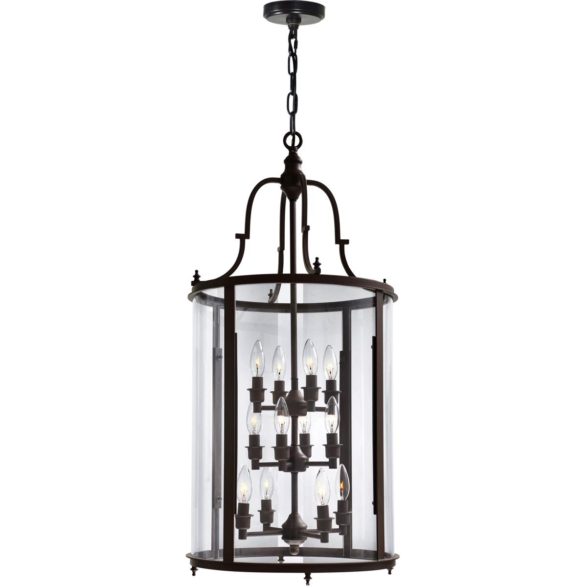 CWI Lighting 9809P17-12-109-A Desire 12 Light 17 inch Oil Rubbed Bronze Drum Shade Chandelier Ceiling Light