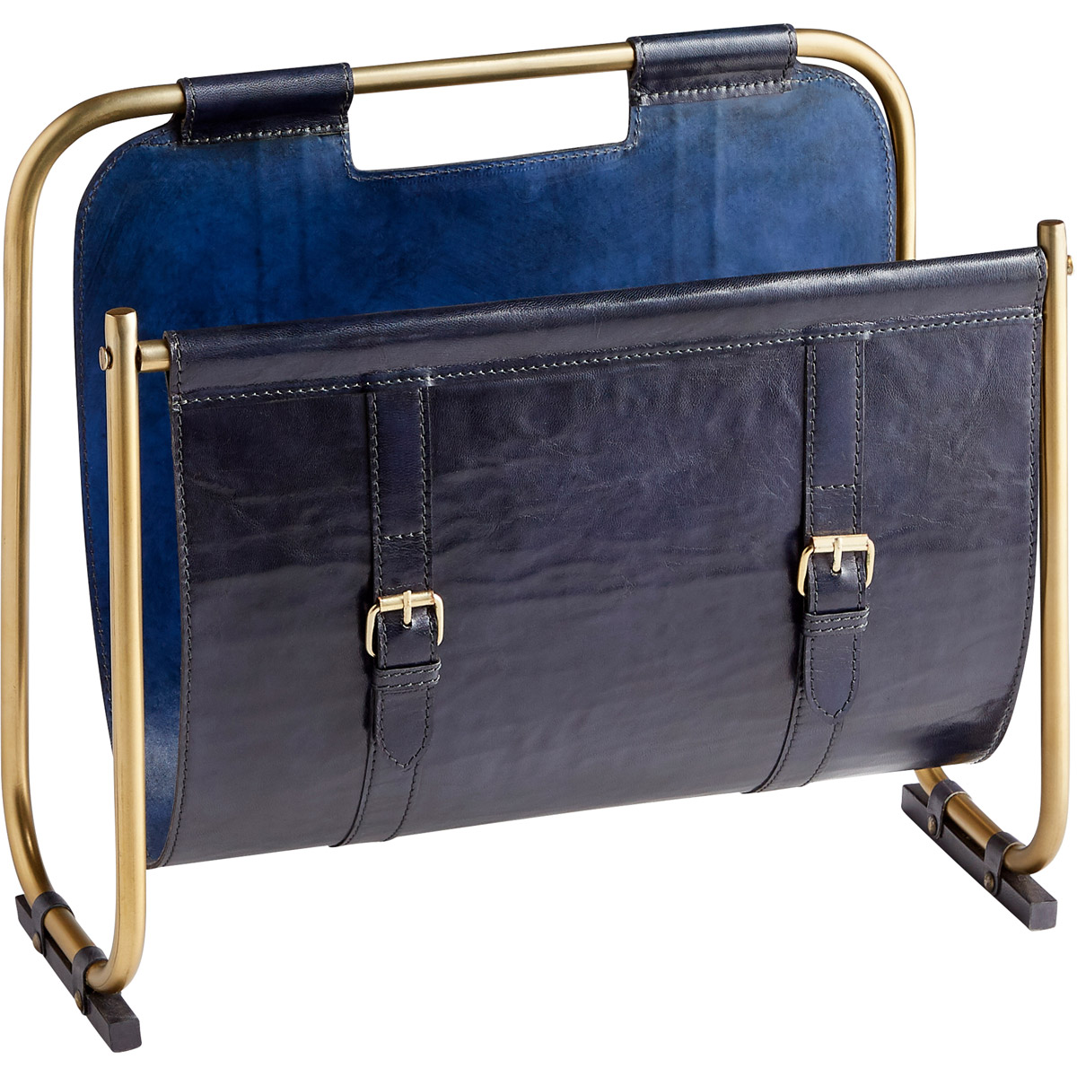Cyan Design 10719 Granville Blue And Antique Brass Magazine Rack