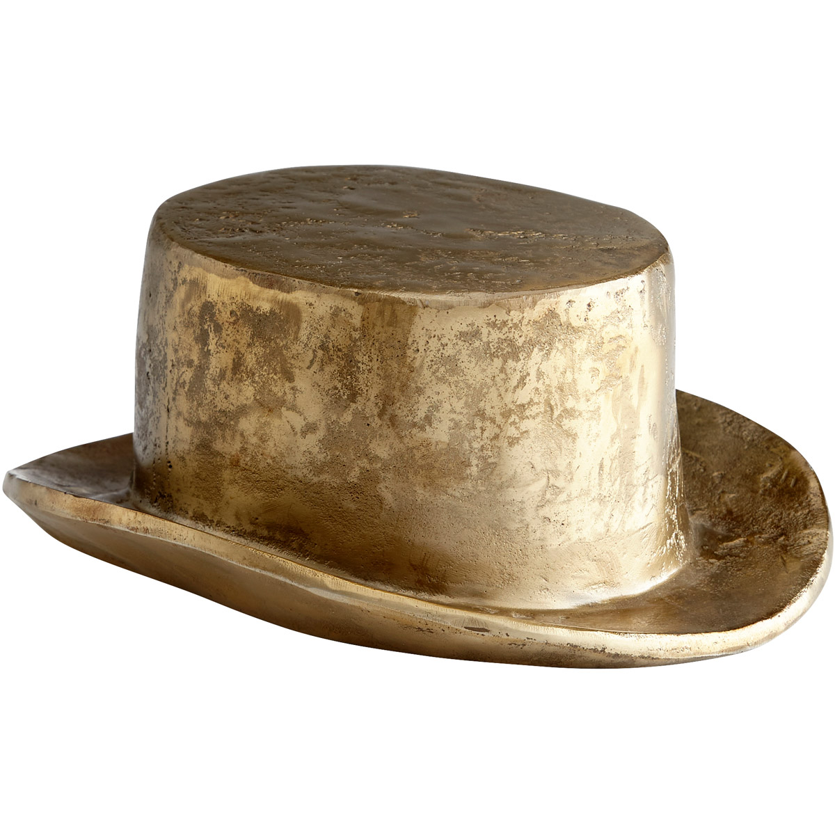 Leon Updated Traditional Aged Brass Iron Hat Sculpture