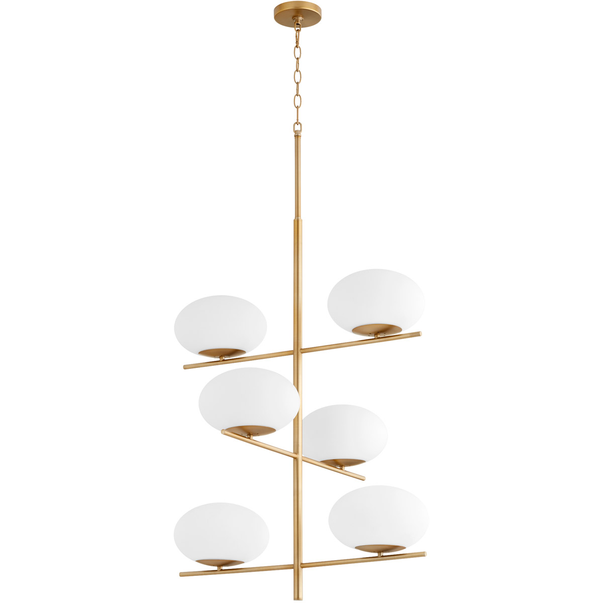 Cyan Design 11272 Pod 6 Light 26 inch Aged Brass Chandelier Ceiling Light, Large