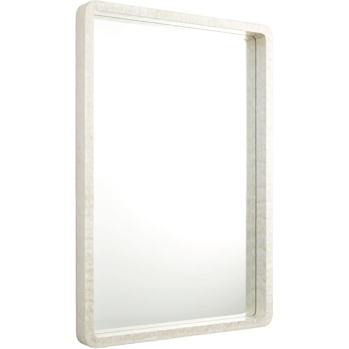Vita Coastal Beach White Capiz Shell Rectangular Wall Mirror