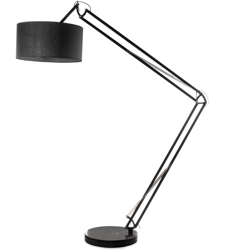 Dainolite 303F-BK Adjustable 75 inch 40 watt Black/Black Floor Lamp Portable Light, Decorative photo
