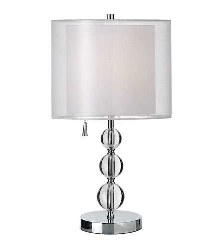 Dainolite Lighting Crystal Organza 1 Light Table Lamp in Polished Chrome  DT400-PC-WH photo