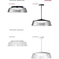 Dainolite 3145-LEDFH18-SM-MB Crawford LED 18 inch Matte Black/Smoked Flush Mount Ceiling Light alternative photo thumbnail