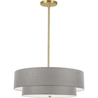 Dainolite 571-224P-AGB-GRY Everly 4 Light 20 inch Aged Brass Pendant Ceiling Light photo thumbnail