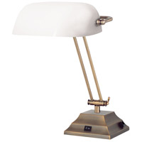 Dainolite Lighting Banker 1 Light Table Lamp in Antique Brass  DMBL618-AB photo thumbnail