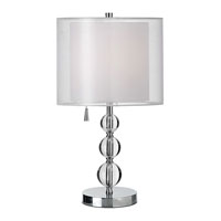 Dainolite Lighting Crystal Organza 1 Light Table Lamp in Polished Chrome  DT400-PC-WH photo thumbnail