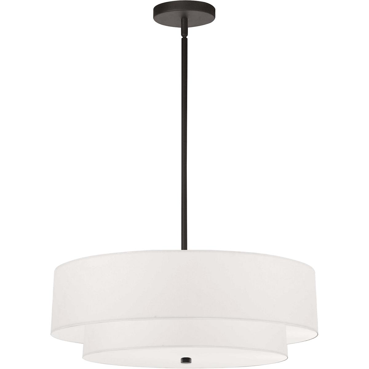 Dainolite 571-224P-MB-WH Everly 4 Light 20 inch Matte Black with White Pendant Ceiling Light