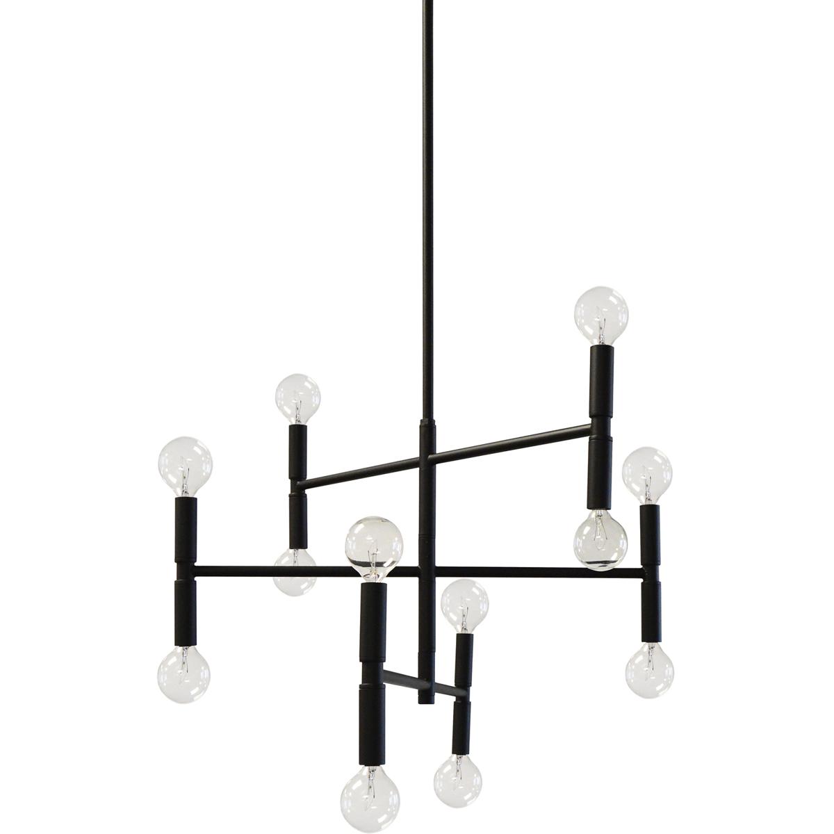Dainolite AVA-2012C-MB Ava 12 Light 21 inch Matte Black Chandelier Ceiling Light