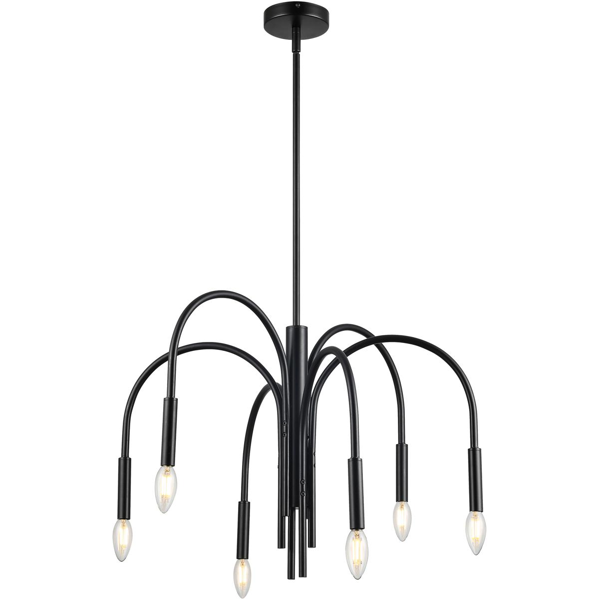 Dainolite CLY-246C-MB Callway 6 Light 24 inch Matte Black Chandelier Ceiling Light