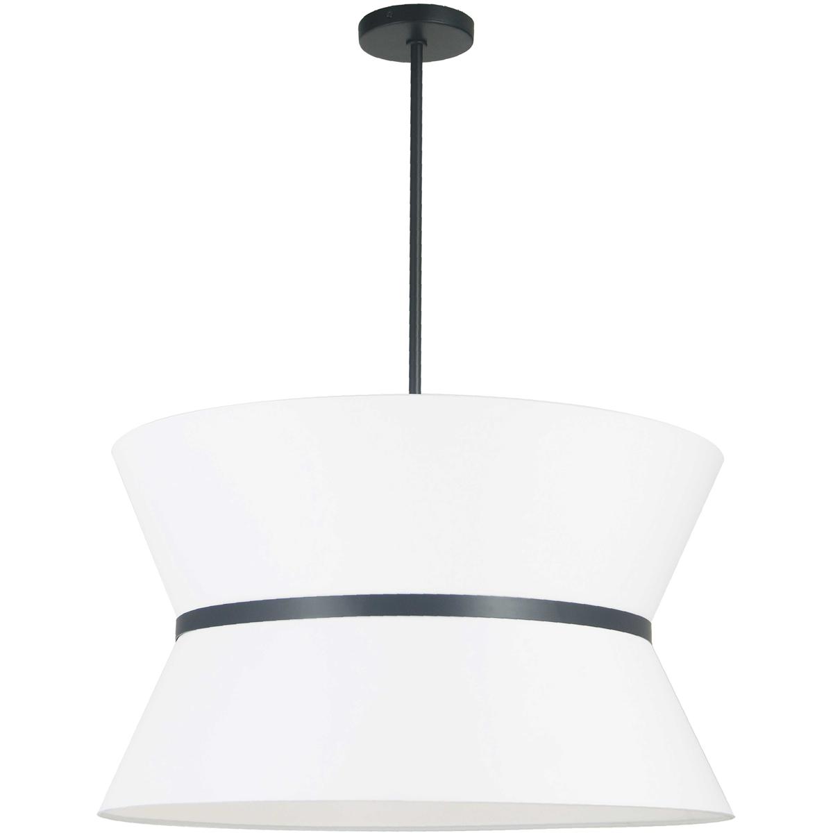 Dainolite CTN-244C-MB-790 Caterine 4 Light 24 inch Matte Black Chandelier Ceiling Light in White
