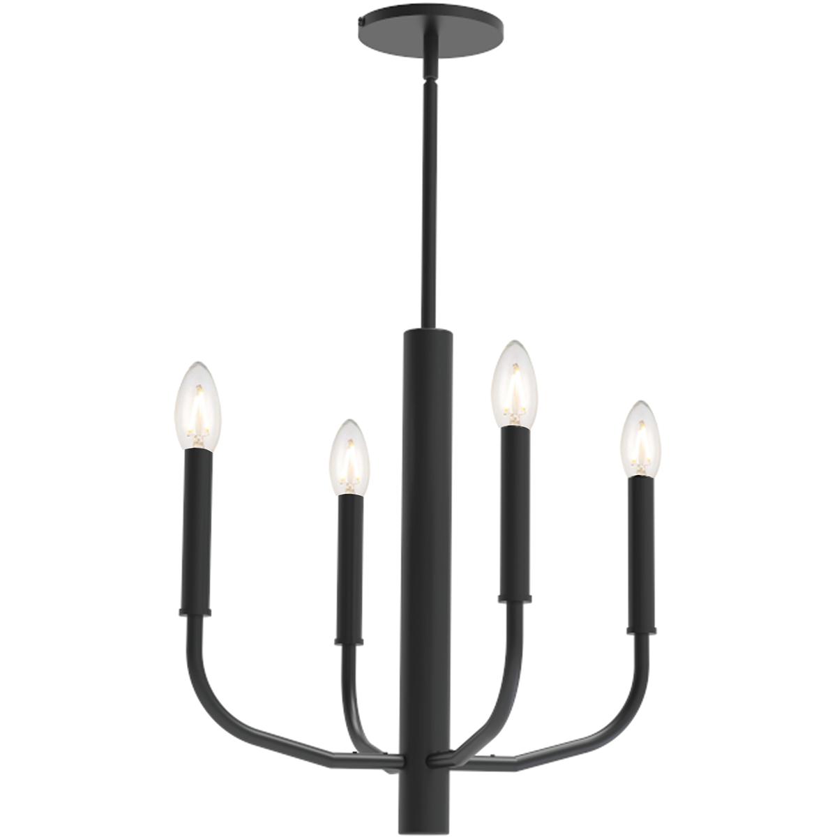 Dainolite ELN-164C-MB Eleanor 4 Light 16 inch Matte Black Chandelier Ceiling Light