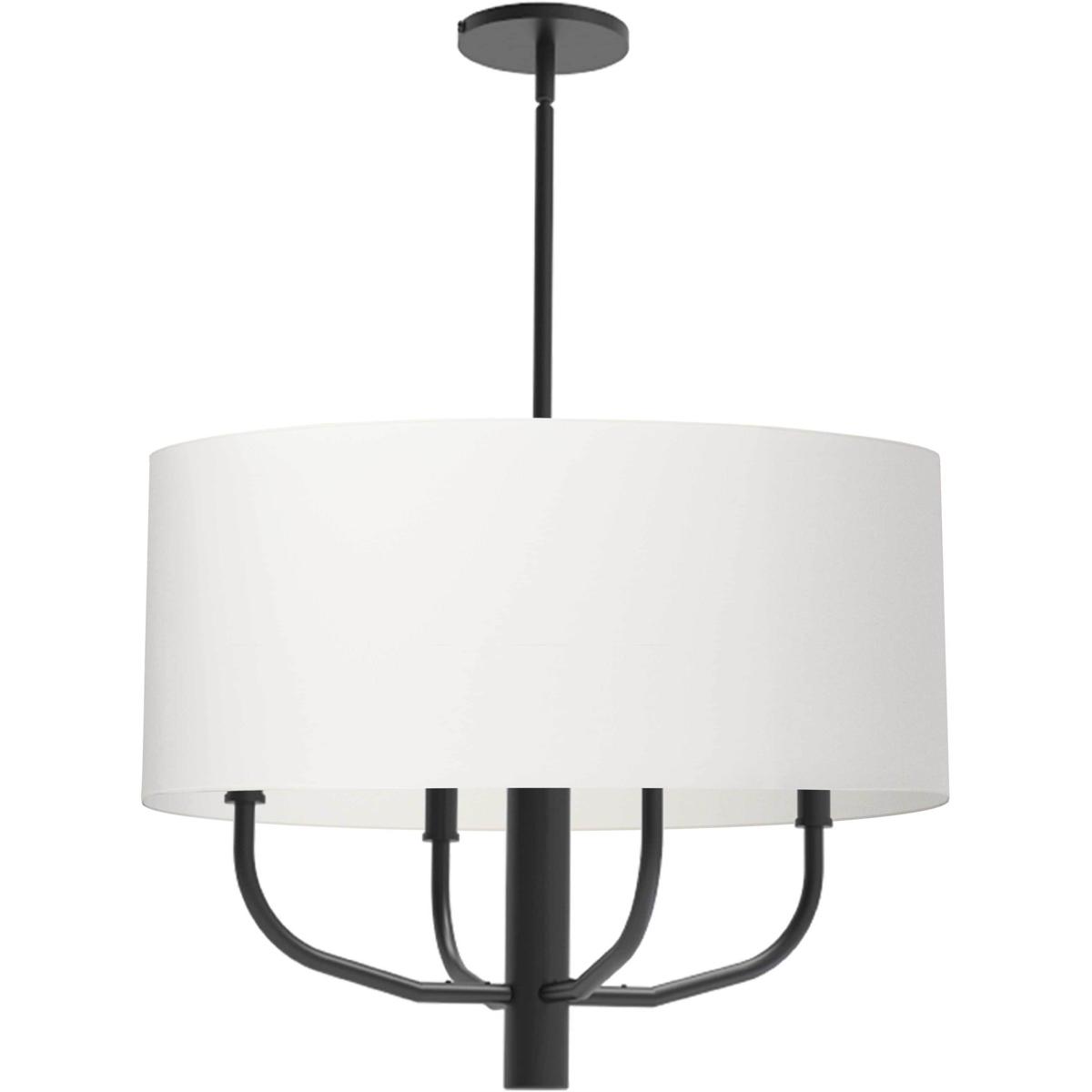 Dainolite ELN-224C-MB-790 Eleanor 4 Light 22 inch Matte Black Chandelier Ceiling Light in White