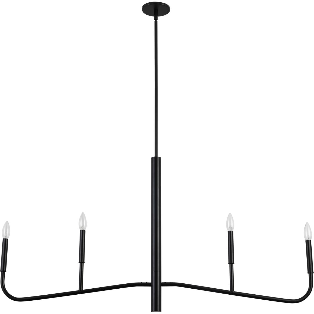Dainolite ELN-484HC-MB Eleanor 4 Light 48 inch Matte Black Horizontal Chandelier Ceiling Light