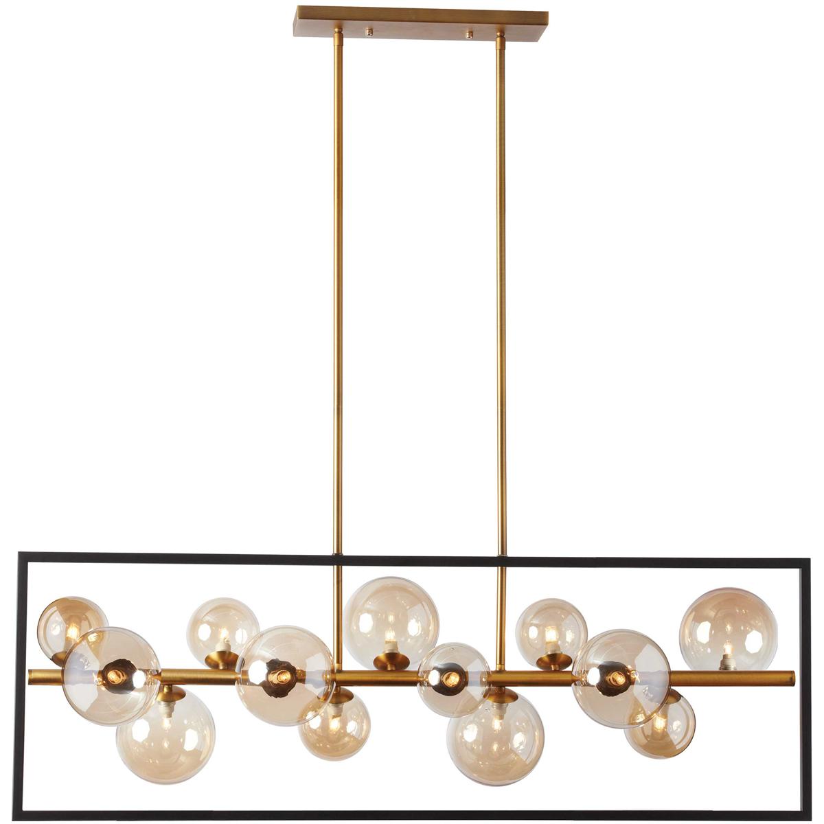 Dainolite GLA-4213HP-MB-VB Glasgow 13 Light 42 inch Matte Black with Vintage Bronze Horizontal Pendant Ceiling Light