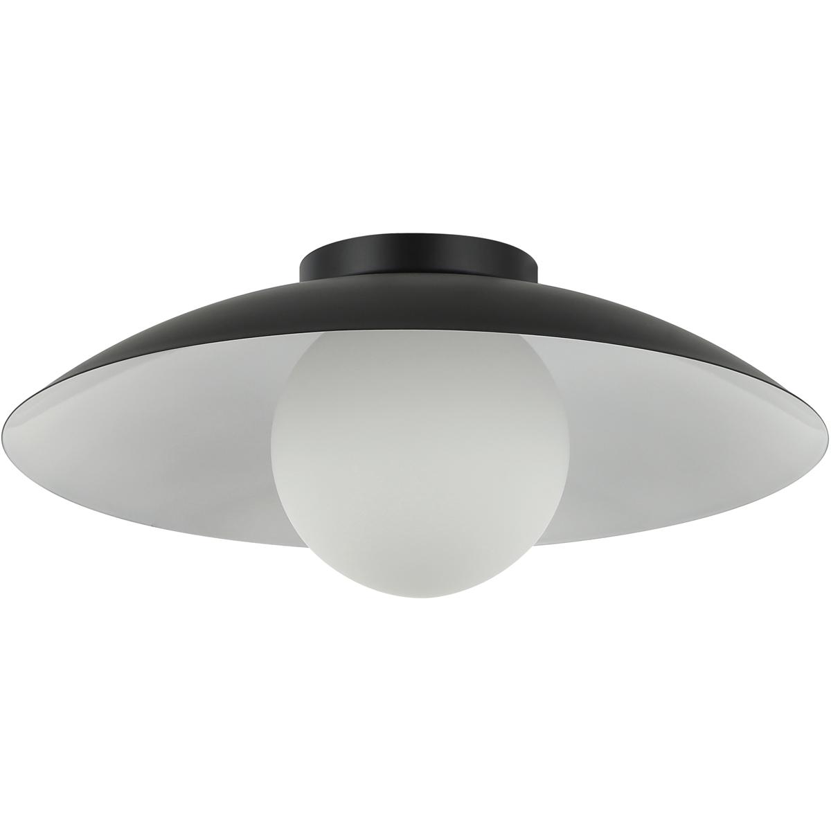 Dainolite OLV-151FH-MB Olivia 1 Light 15.75 inch Matte Black Flush Mount Ceiling Light