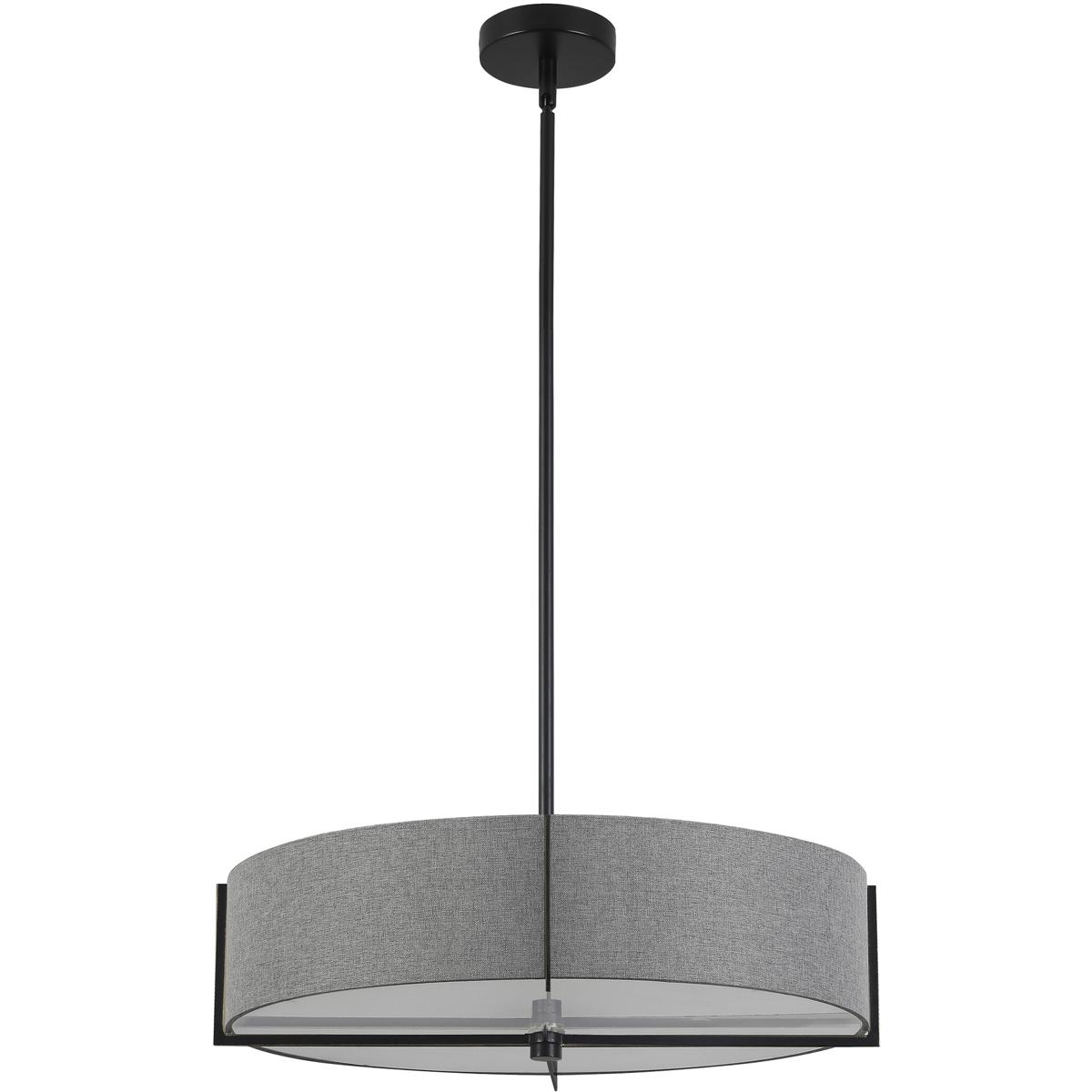 Dainolite PST-214P-MB-GRY Preston 4 Light 20.75 inch Matte Black with Grey Pendant Ceiling Light