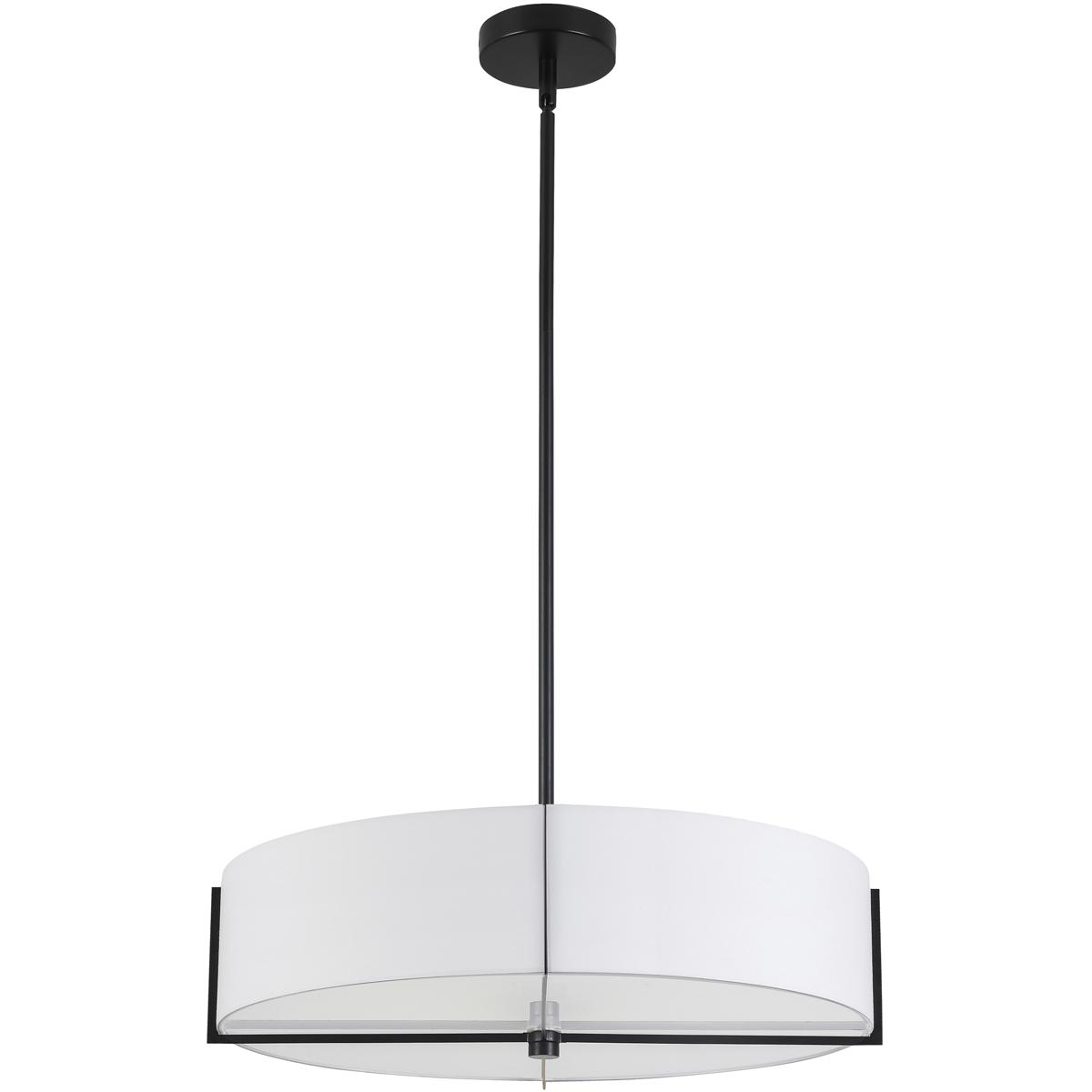 Dainolite PST-214P-MB-WH Preston 4 Light 20.75 inch Matte Black with White Pendant Ceiling Light