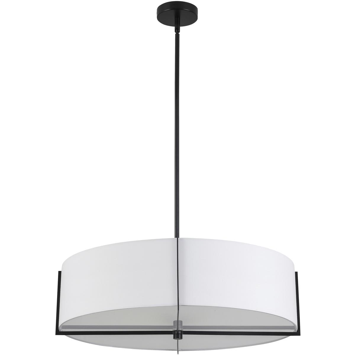 Dainolite PST-264LP-MB-WH Preston 4 Light 26 inch Matte Black with White Linear Pendant Ceiling Light