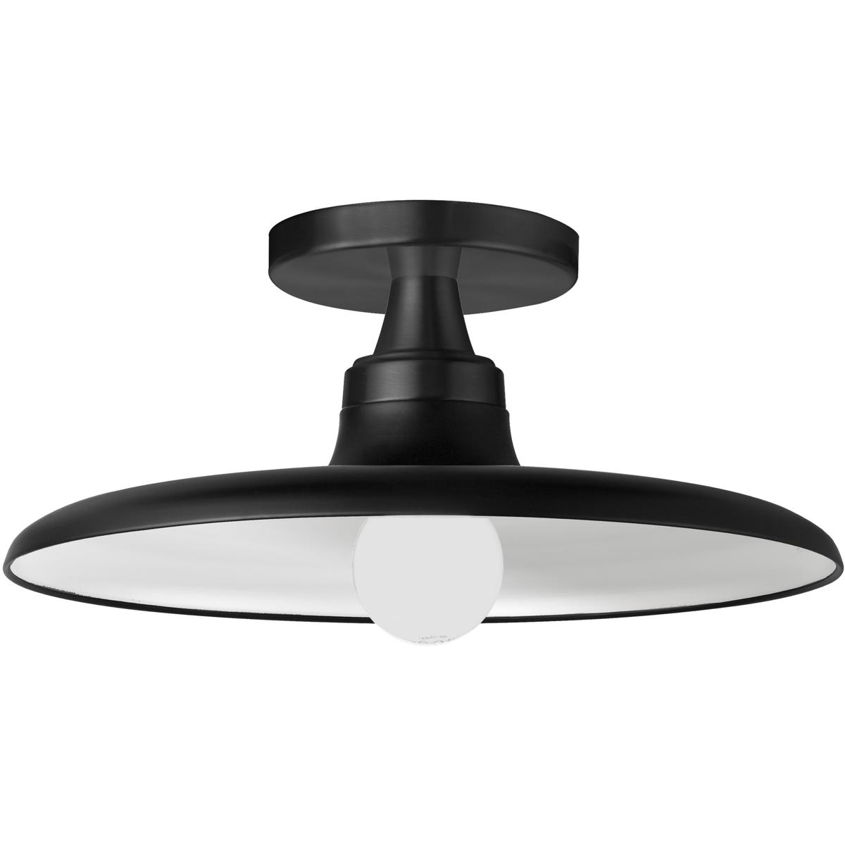 Dainolite QTN-121SF-MB Quentin 1 Light 12 inch Matte Black Semi Flush Mount Ceiling Light