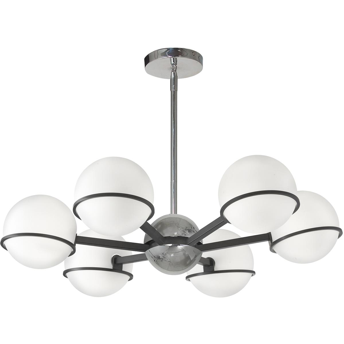 Dainolite SOF-286C-MB-PC Sofia 6 Light 28 inch Matte Black with Polished Chrome Chandelier Ceiling Light in Matte Black and Polished Chrome