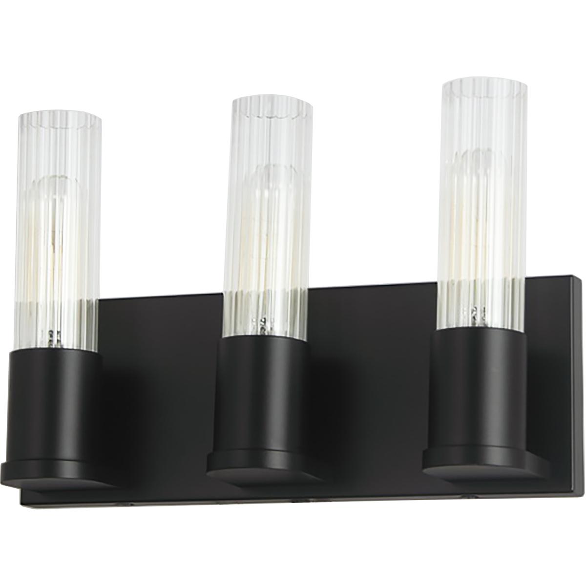 Dainolite TBE-123W-MB Tube 3 Light 12.75 inch Matte Black Vanity Light Wall Light