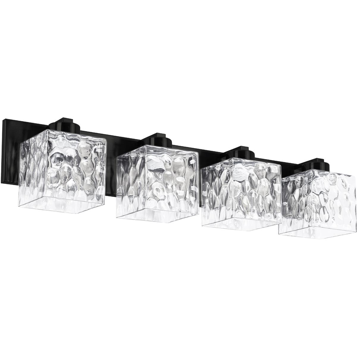 Dainolite VED-294W-MB-CLR Veda 4 Light 30.75 inch Matte Black Vanity Light Wall Light in Clear