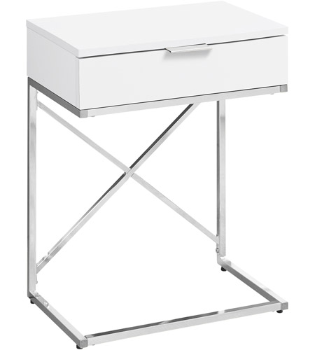 Decovio 15747 W Seneca 24 X 18 Inch White Accent End Table Or Night Stand