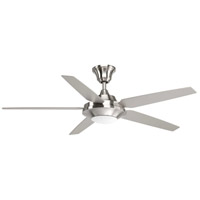 Gates Plus Ii 54 inch Brushed Nickel with Driftwood/Silver Blades Ceiling Fan, Progress LED
