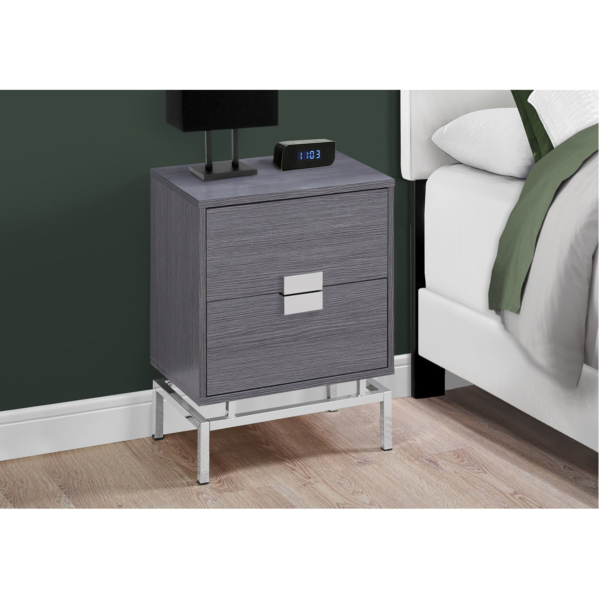 Decovio 15765-G Seneca 24 X 18 inch Grey Accent End Table or Night Stand 