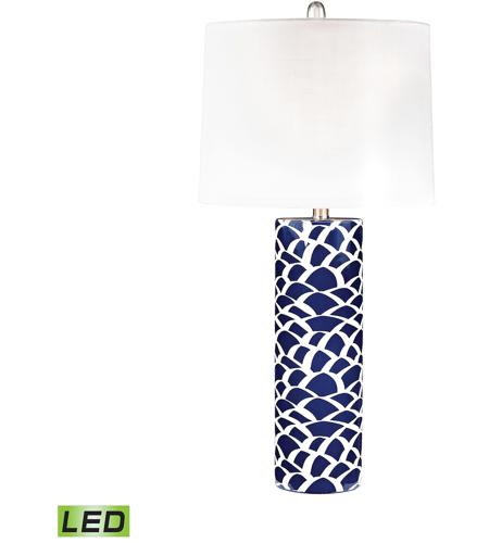 Scale Sketch 28 Inch 9 5 Watt Navy Blue And White Table Lamp Portable Light In Led