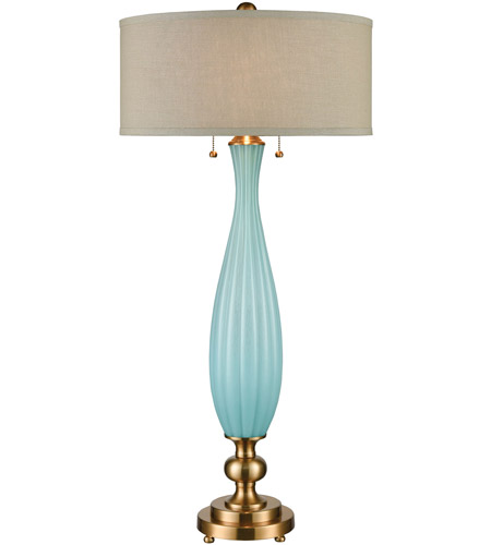 aqua glass table lamp