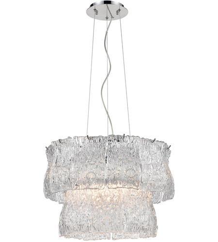 Bridalveil 6 Light 21 Inch Polished Chrome With White Pendant Ceiling Light