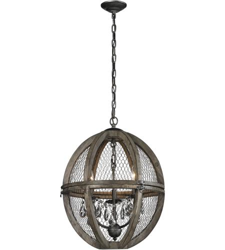 Dimond Home 140-007 Renaissance Invention 3 Light 18 inch Aged Wood/Bronze/Clear Crystal Chandelier Ceiling Light in Small, Small