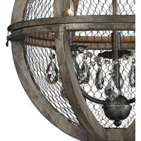 Dimond Home 140-007 Renaissance Invention 3 Light 18 inch Aged Wood/Bronze/Clear Crystal Chandelier Ceiling Light in Small, Small alternative photo thumbnail