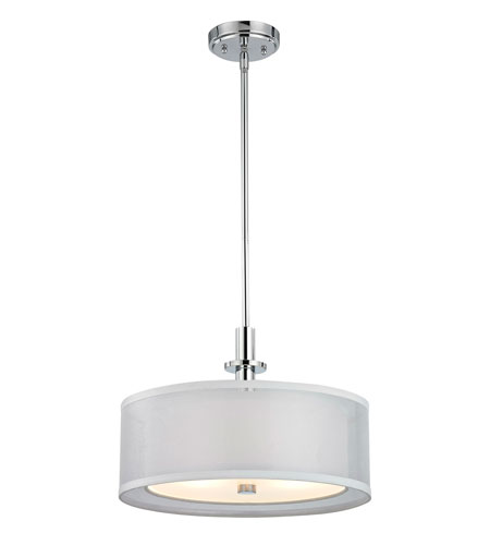 Dolan Designs 1274 26 Double Organza 3 Light 16 Inch Chrome Pendant Ceiling Light