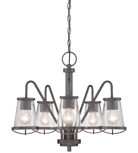 Darby 5 Light 23 Inch Weathered Iron Chandelier Ceiling Light