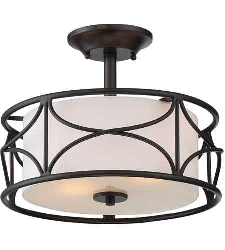 Avara 2 Light 13 Inch Oil Rubbed Bronze Semi Flush Ceiling Light