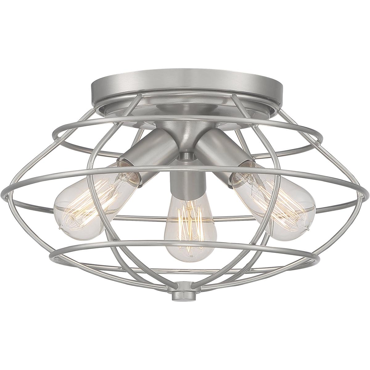 Designers Fountain 1260-BN Jax 3 Light 15 inch Brushed Nickel Flushmount Ceiling Light