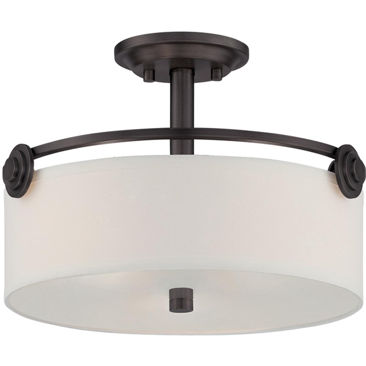 Designers Fountain 87111-OEB Gramercy Park 3 Light 16 inch Old English Bronze Semi-Flush Ceiling Light