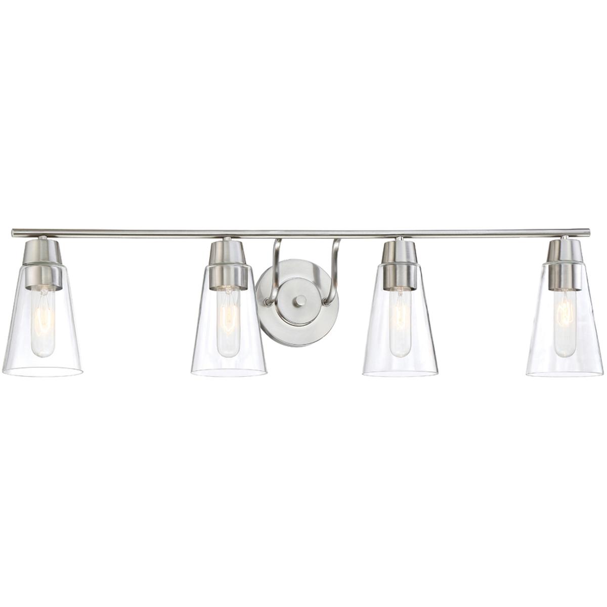 Designers Fountain 87804-SP Echo 4 Light 34.88 inch Satin Platinum Bath Bar Wall Light