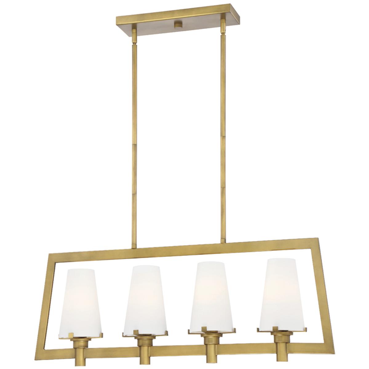 Designers Fountain 87938-VTG Hyde Park 4 Light 36 inch Vintage Gold Island Pendant Ceiling Light