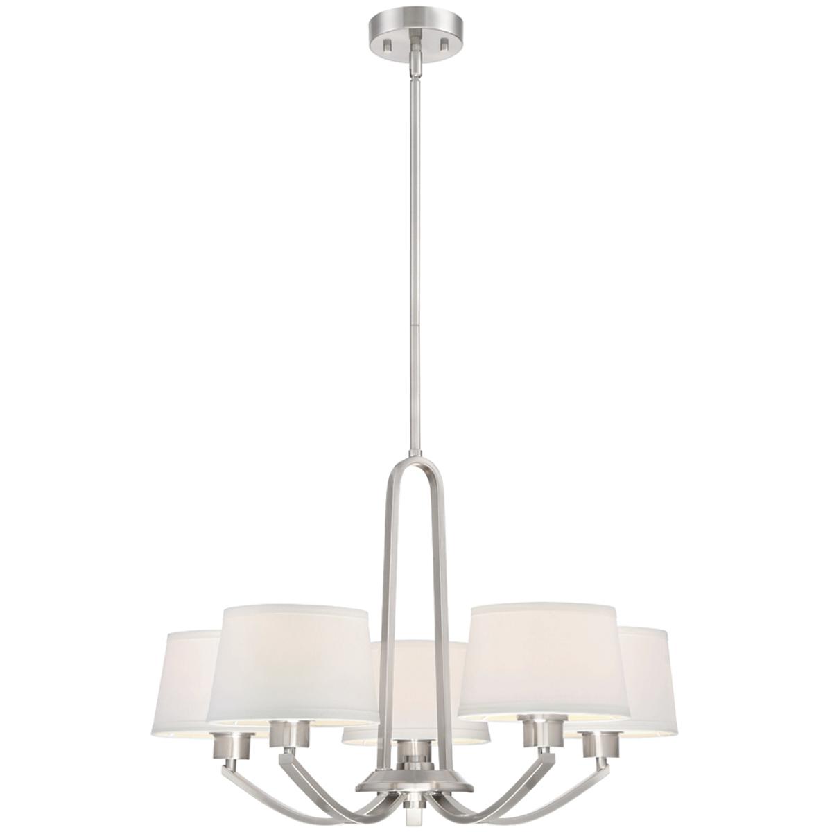 Designers Fountain 88585-SP Studio 5 Light 26 inch Satin Platinum Chandelier Ceiling Light