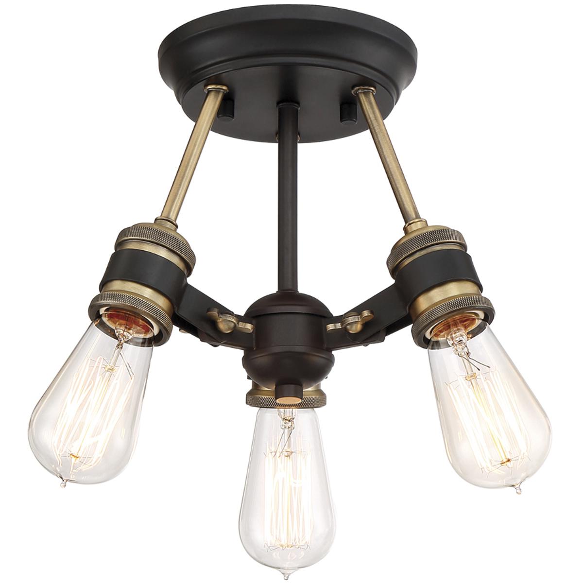 Designers Fountain 91011-VB Miles 3 Light 13 inch Vintage Bronze Semi-Flush Ceiling Light