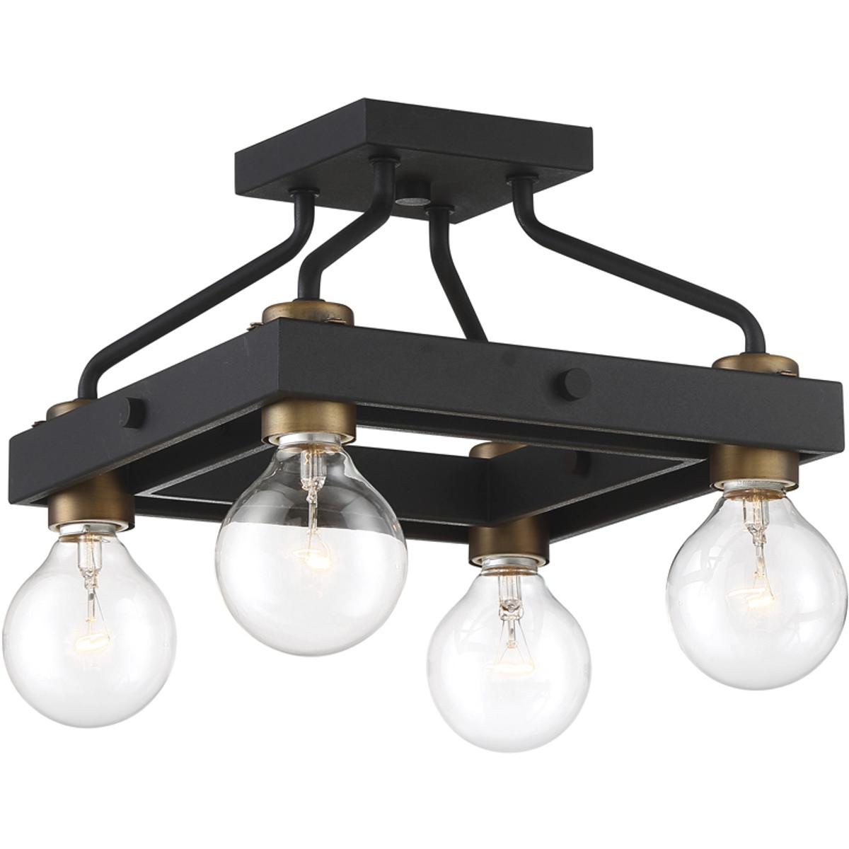 Designers Fountain 94211-BK Ravella 4 Light 12 inch Black Semi-Flush Ceiling Light