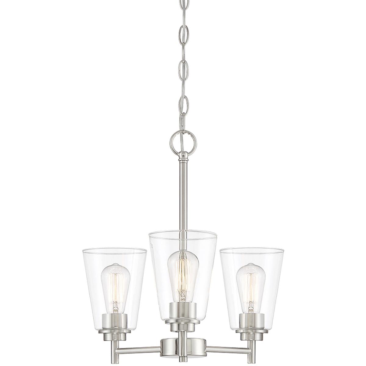 Designers Fountain 95783-SP Westin 3 Light 18 inch Satin Platinum Chandelier Ceiling Light