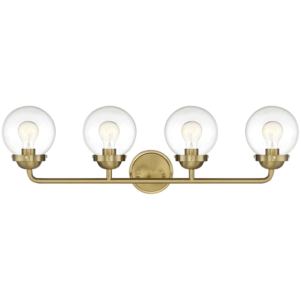 Designers Fountain 95904-BG Knoll 4 Light 33 inch Brushed Gold Bath Bar Wall Light