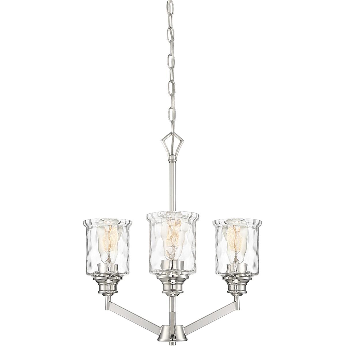 Designers Fountain 96383-PN Drake 3 Light 19 inch Polished Nickel Chandelier Ceiling Light